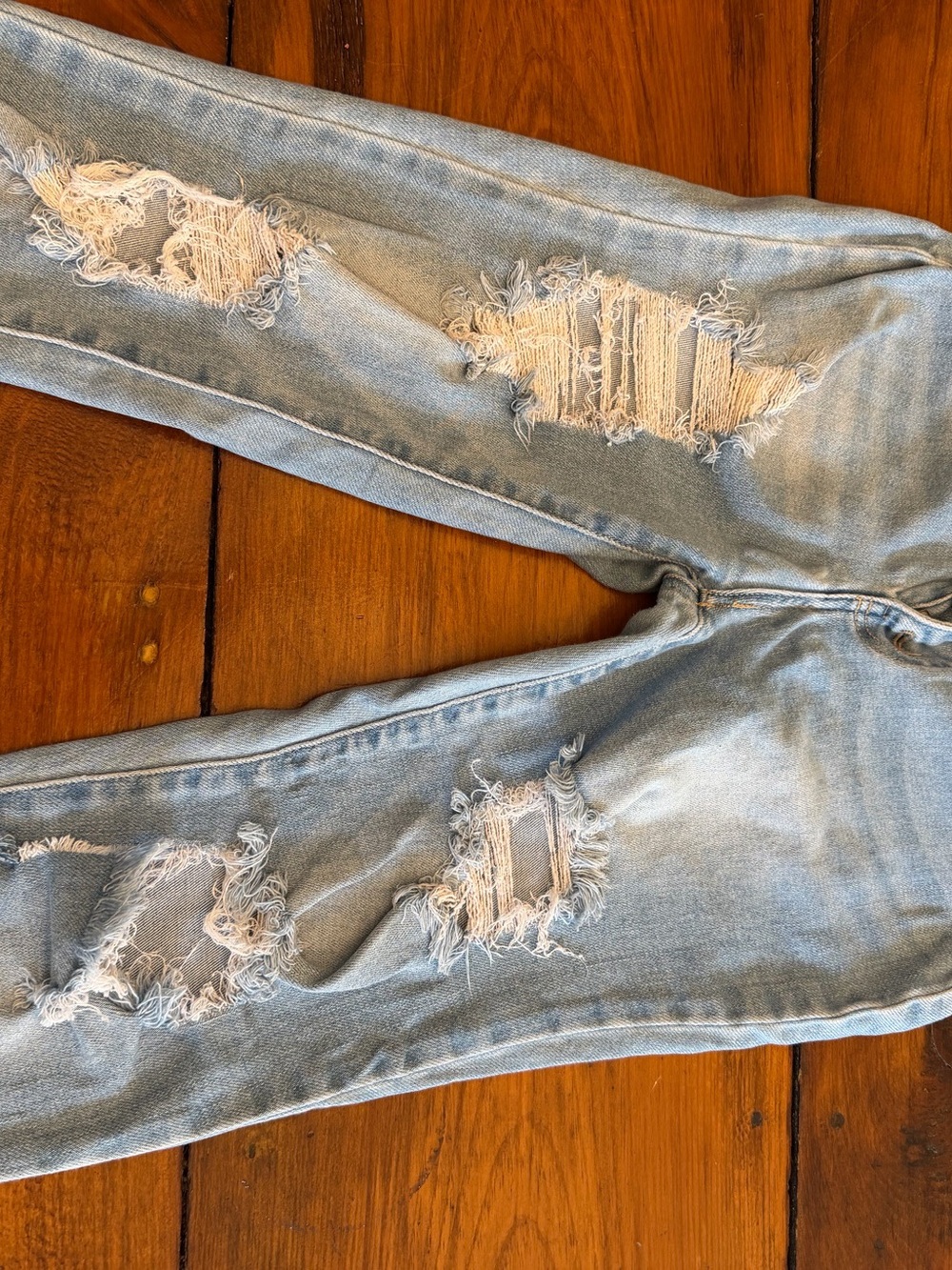 Wax Jean Distressed Skinny Jeans in Blue